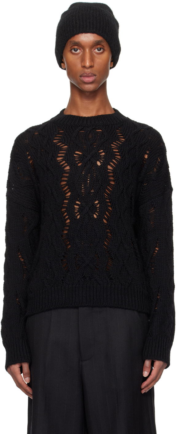 Cветр OUR LEGACY Cable Sonar Sweater чорний | M4243CB
