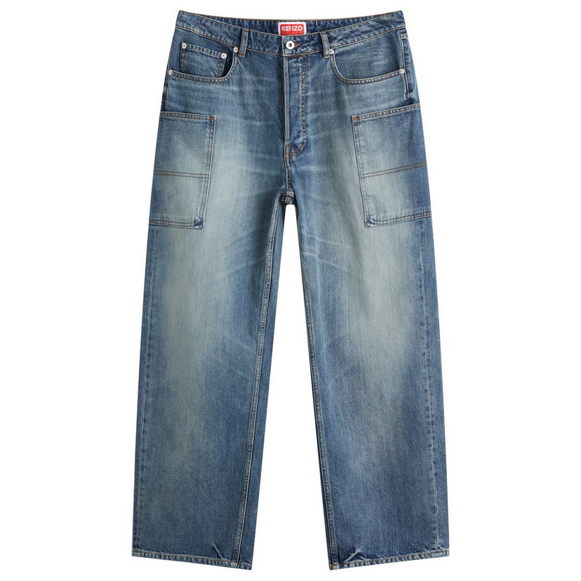 Джинси KENZO Kenzo Cargo Monkey Fit Jeans 28" Синій | FF55DP4086I7-DS