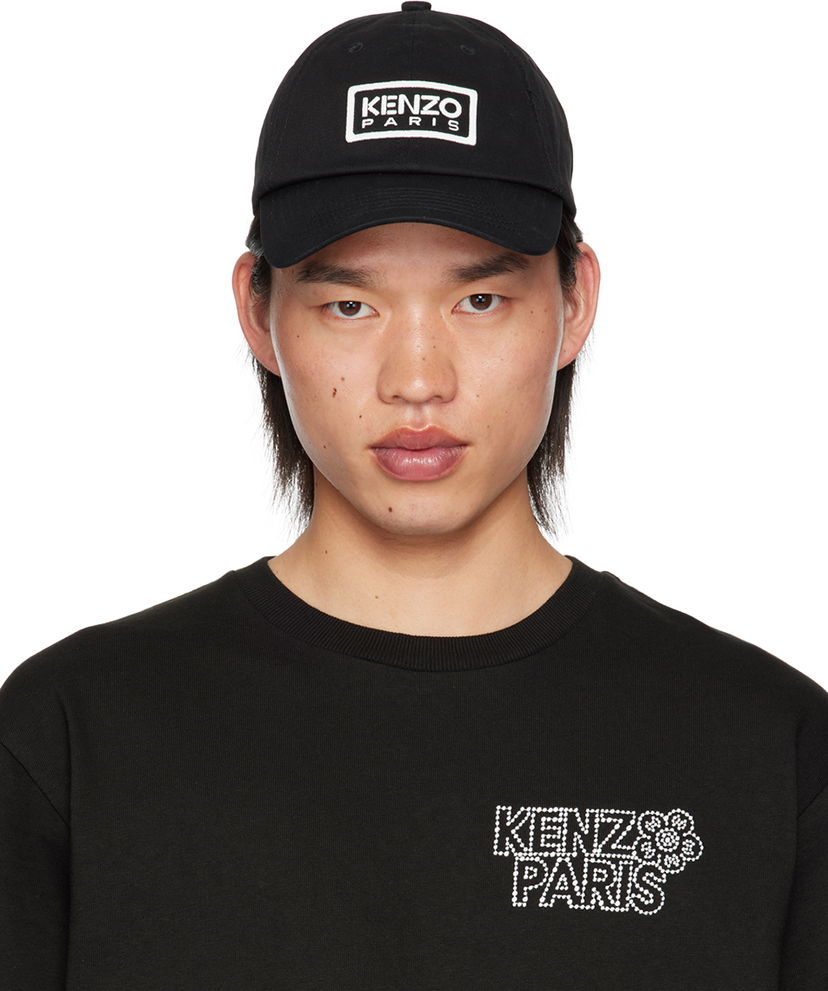 Кепка KENZO Black Paris ' Tag' Cap чорний | FE58AC711F32