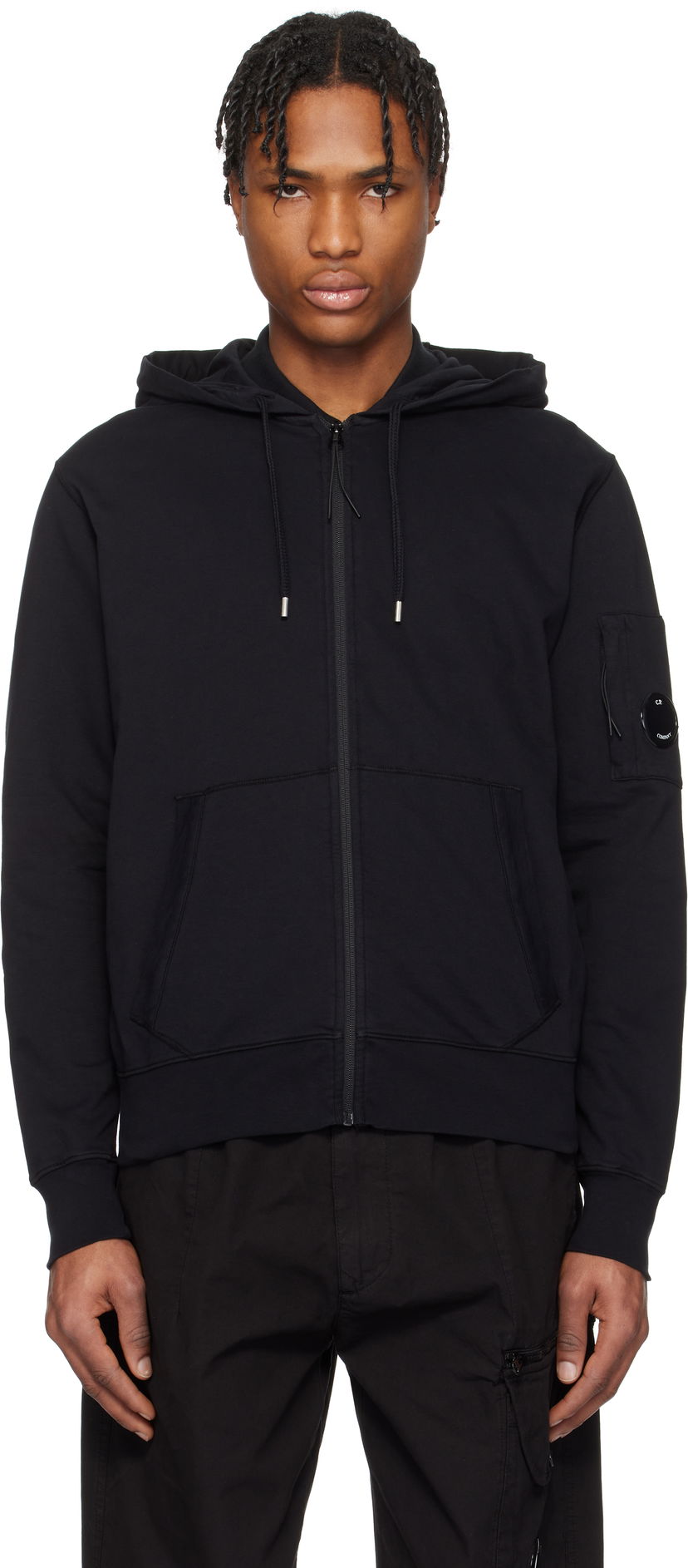 Світшоти C.P. Company C.P. Company Light Fleece Full Zip Hoodie чорний | 18CMSS057A-002246G