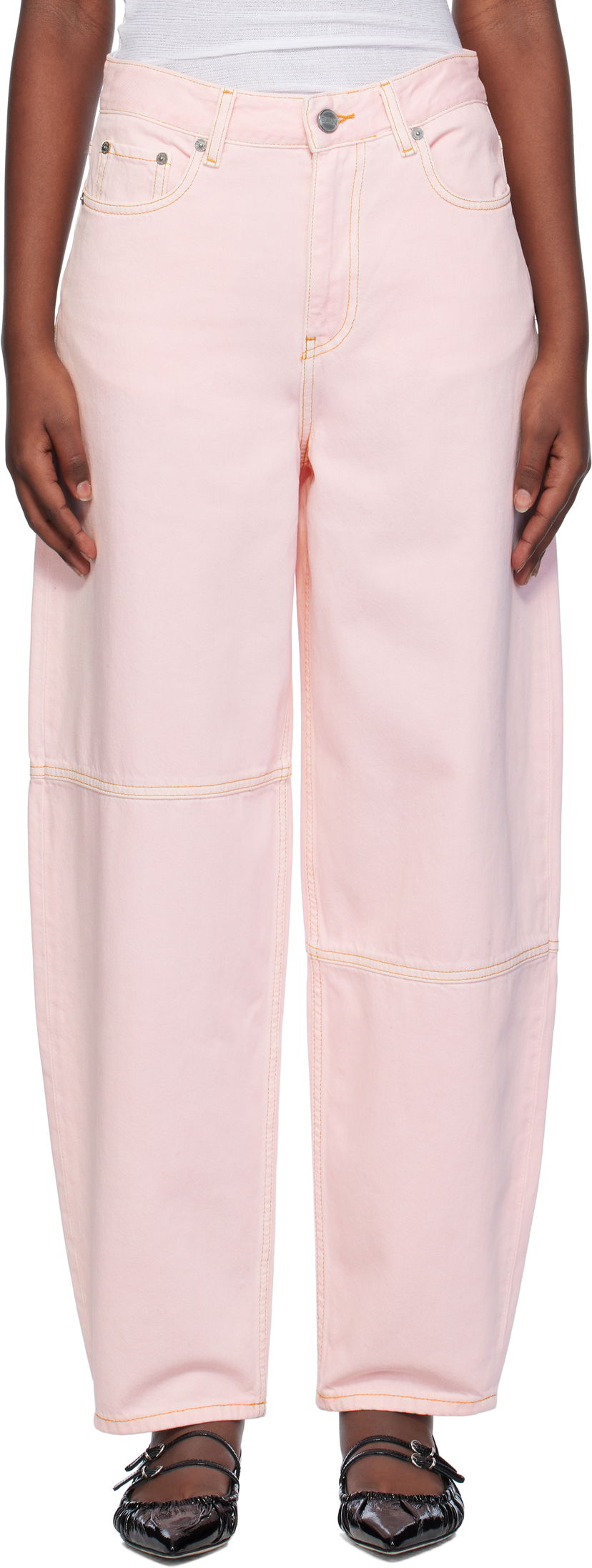 Джинси GANNI Pink Wide Leg Jeans Рожевий | J1583