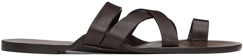 Аксесуари The Row The Row Kris Leather Criss Cross Toe Sandals Коричневий | F1349-SVL74