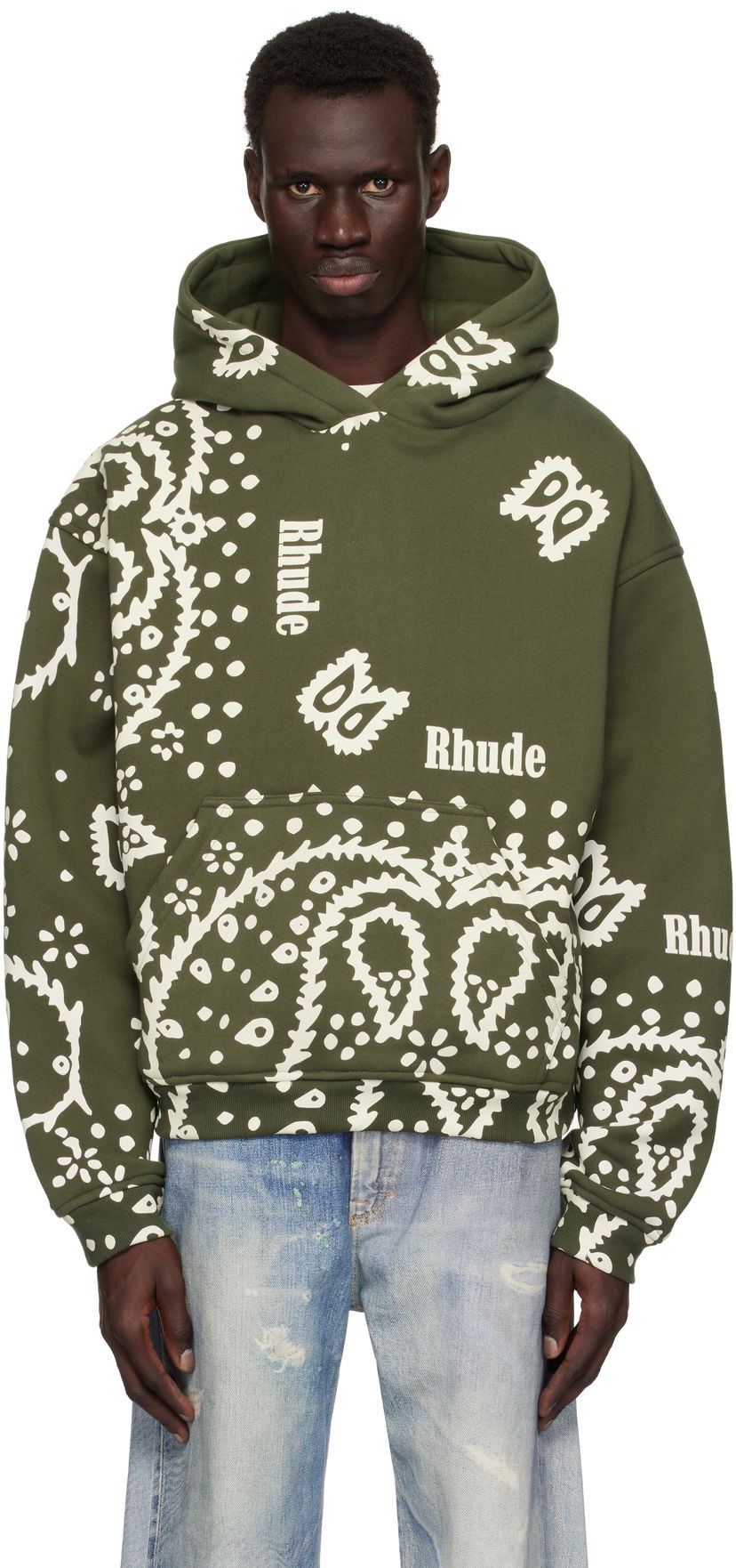 Світшоти Rhude Rhude Bandana Print Hoodie Зелений | RHPS25HO10012