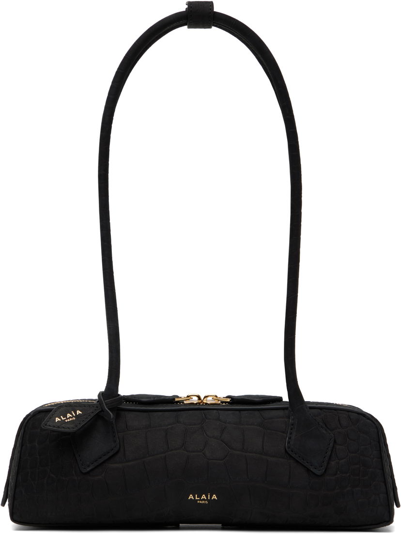Сумка Alaïa 'Le Teckel' Small Croc-Effect Leather Bag чорний | AA1S06029CA554