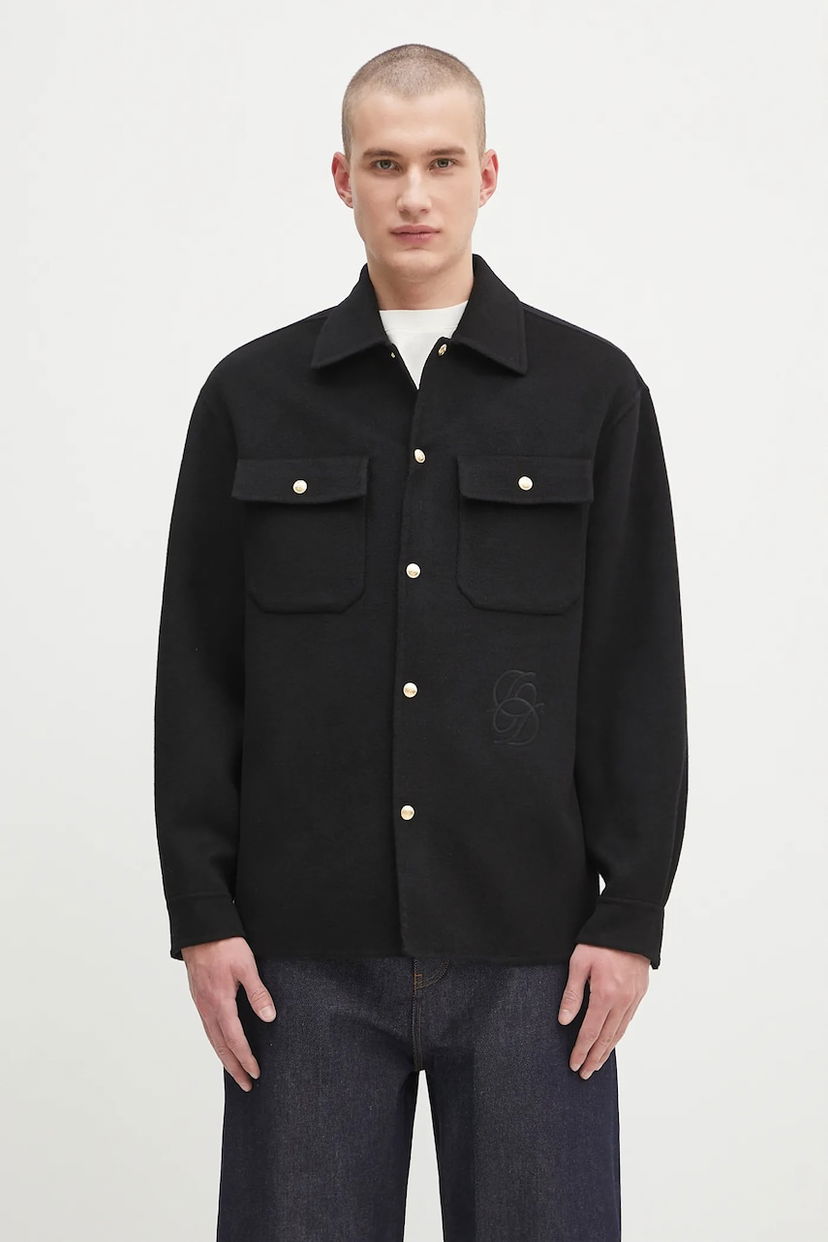 Куртка Drôle de Monsieur Drôle de Monsieur La Surchemise Laine Shirt Jacket чорний | H.JT254.WO031