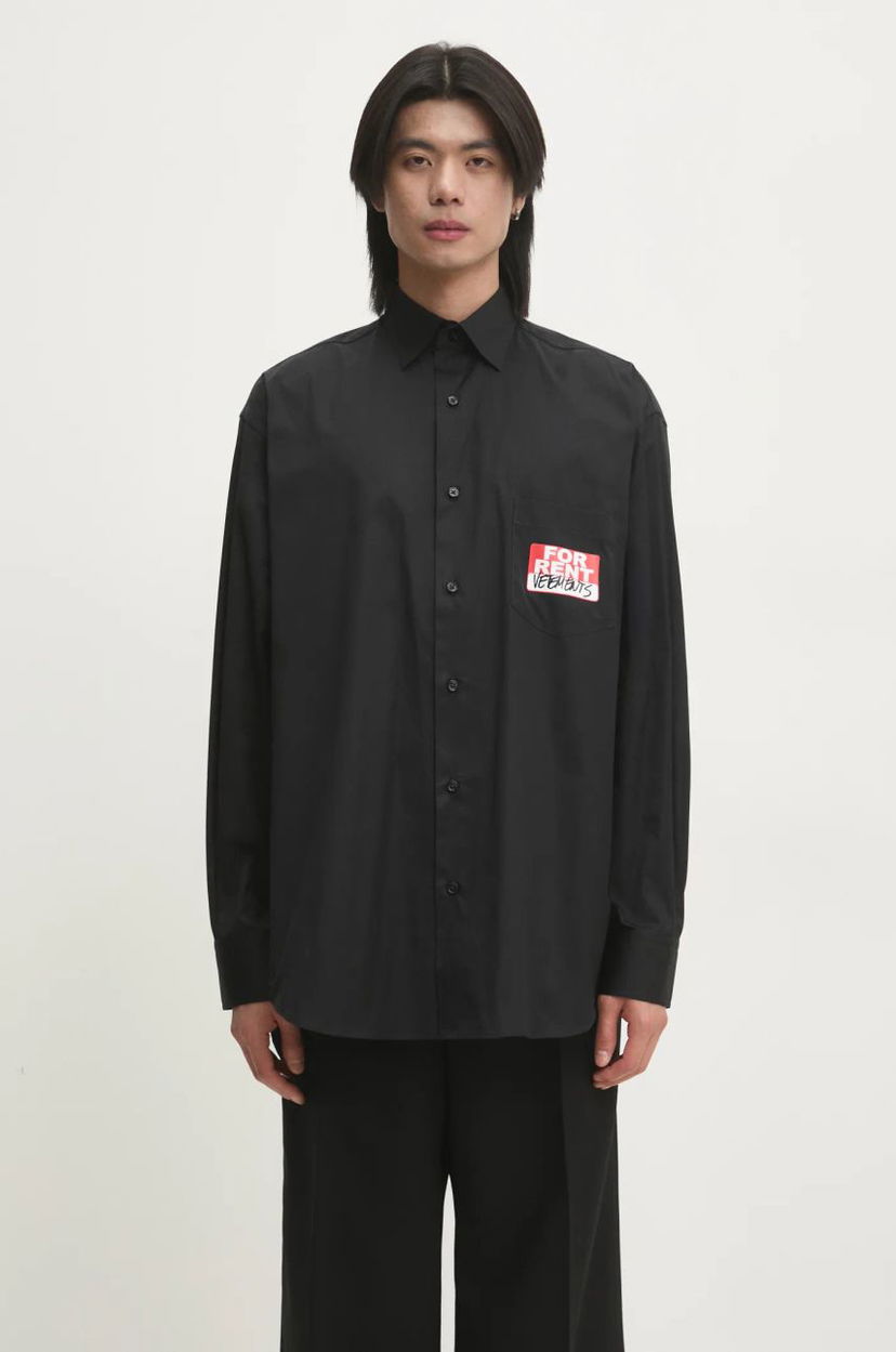 Сорочка VETEMENTS VETEMENTS For Rent Relaxed Fit Shirt чорний | UA66SH450B