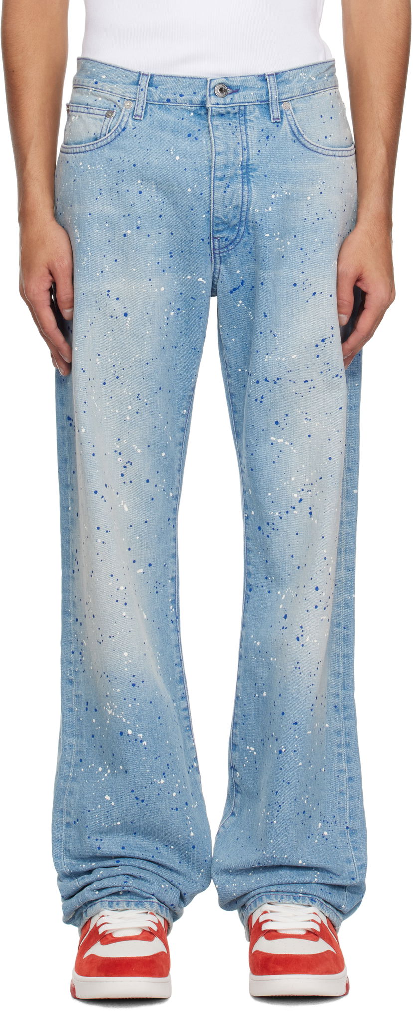Джинси Off-White Off-White Paint Splatter Jeans Синій | OMYA18JS25DEN0024684