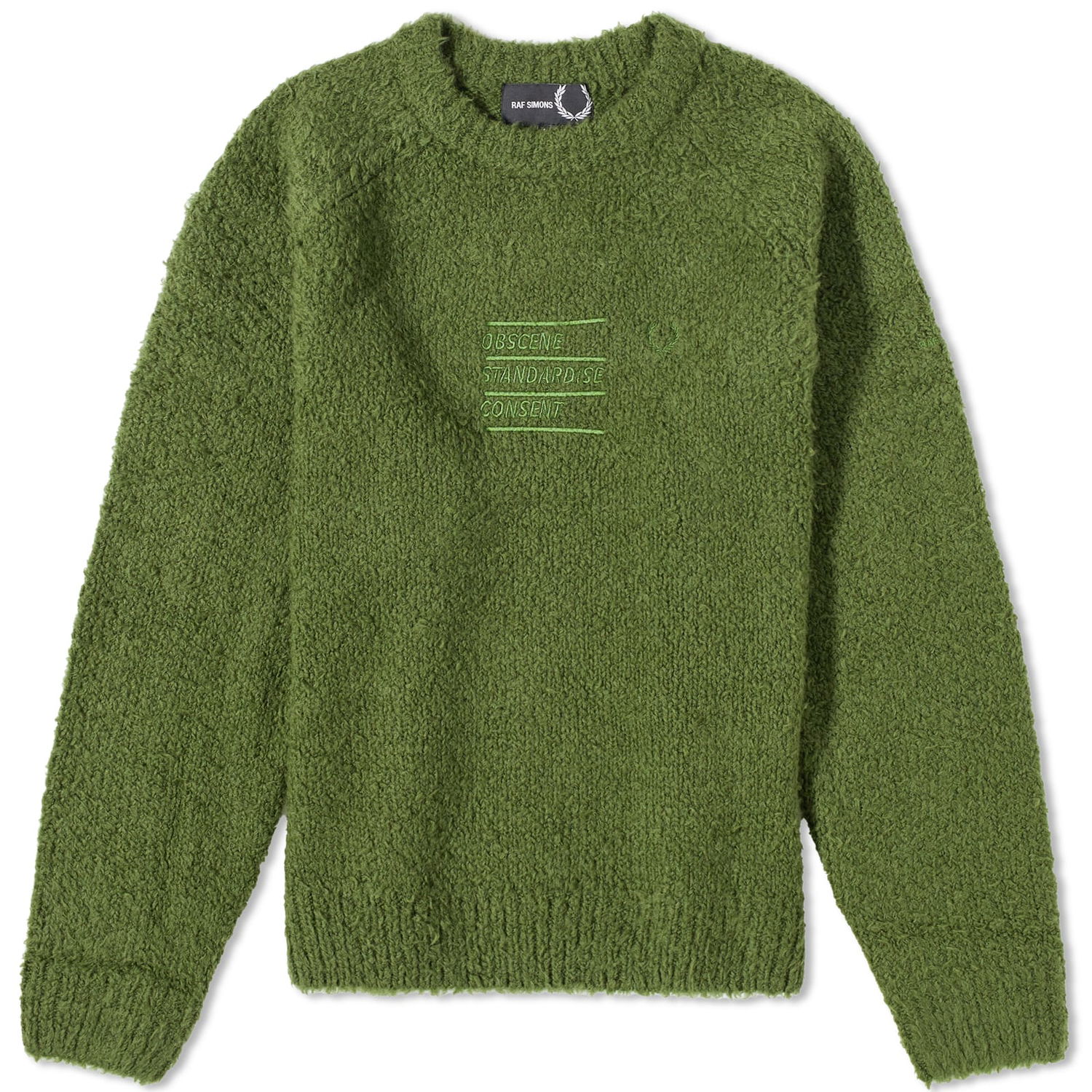 Cветр Fred Perry Raf Simons x Fluffy Crewneck Зелений | SK6518-M26, 0