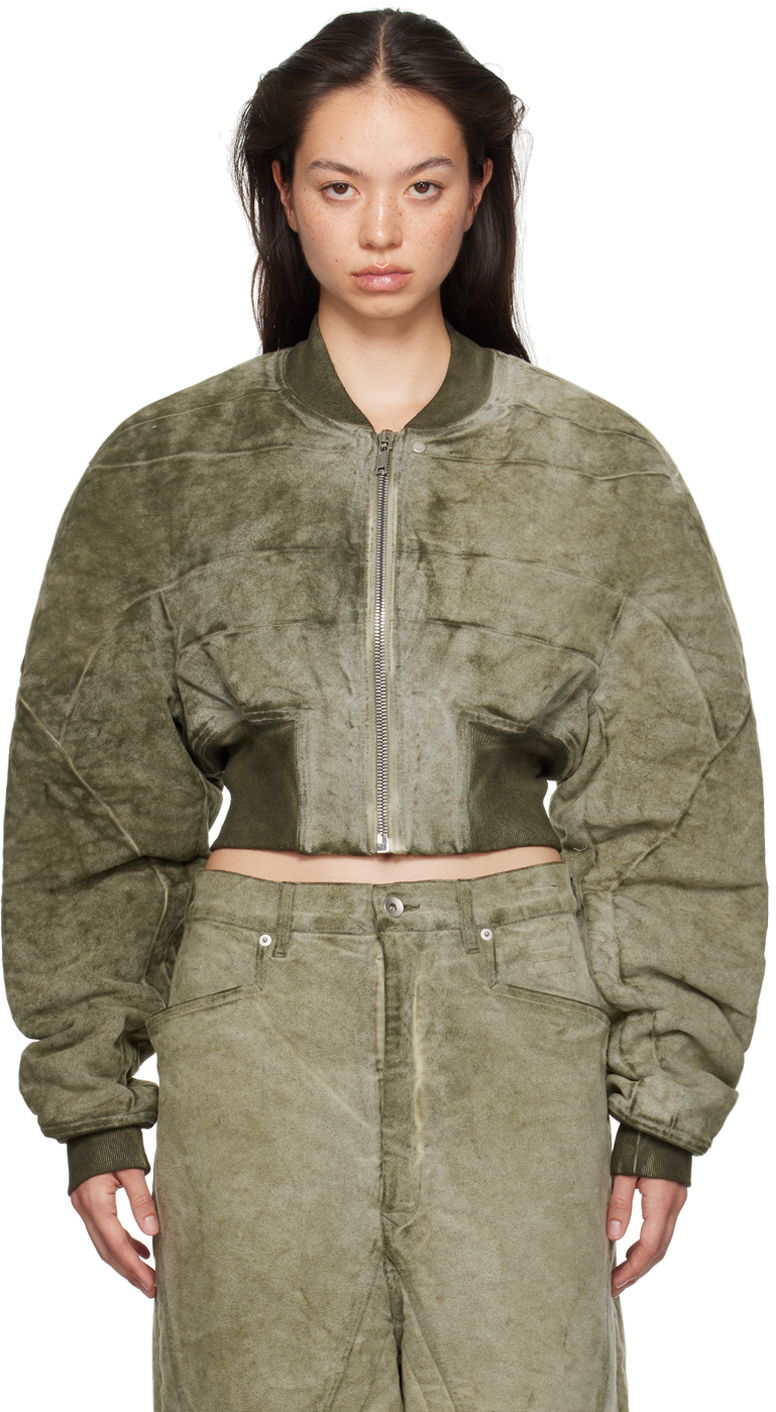 Куртка бомбер Rick Owens Bomber Jacket Зелений | DS02D2723 MO