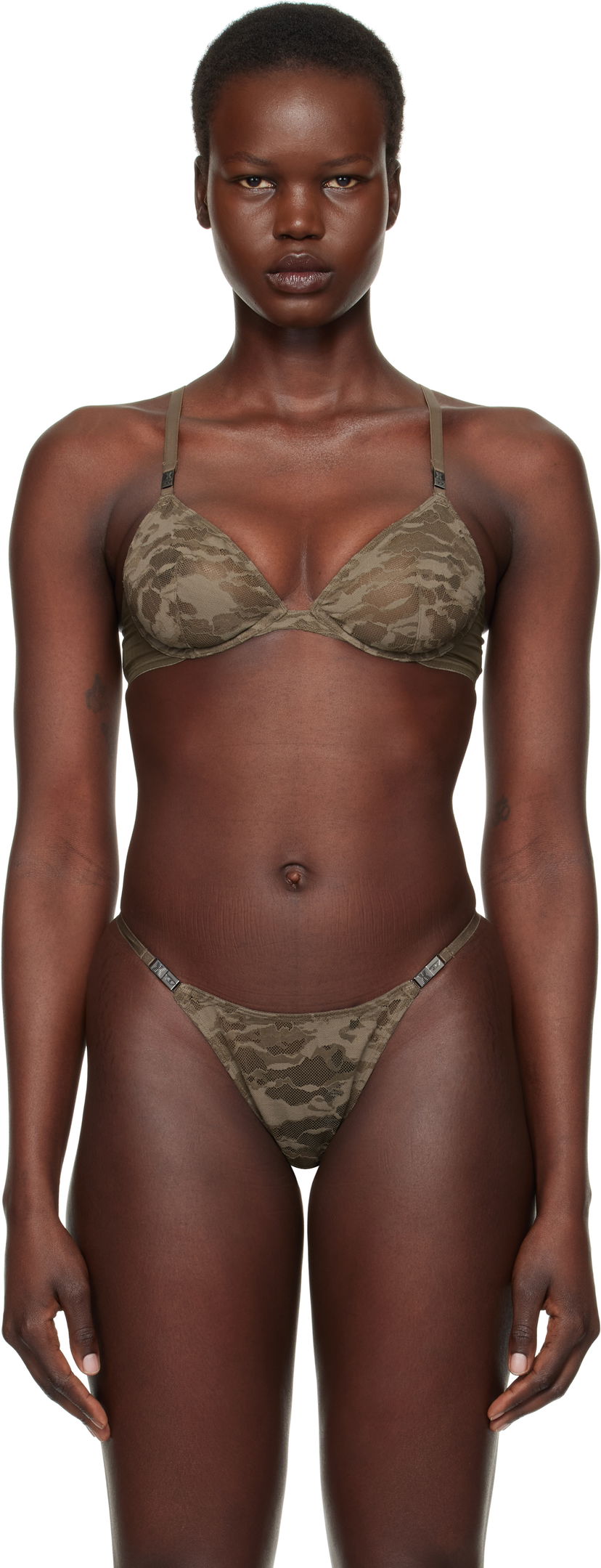 Бюстгальтер Diesel Camo Lace Plunge Bra Зелений | A15644 0LKBX