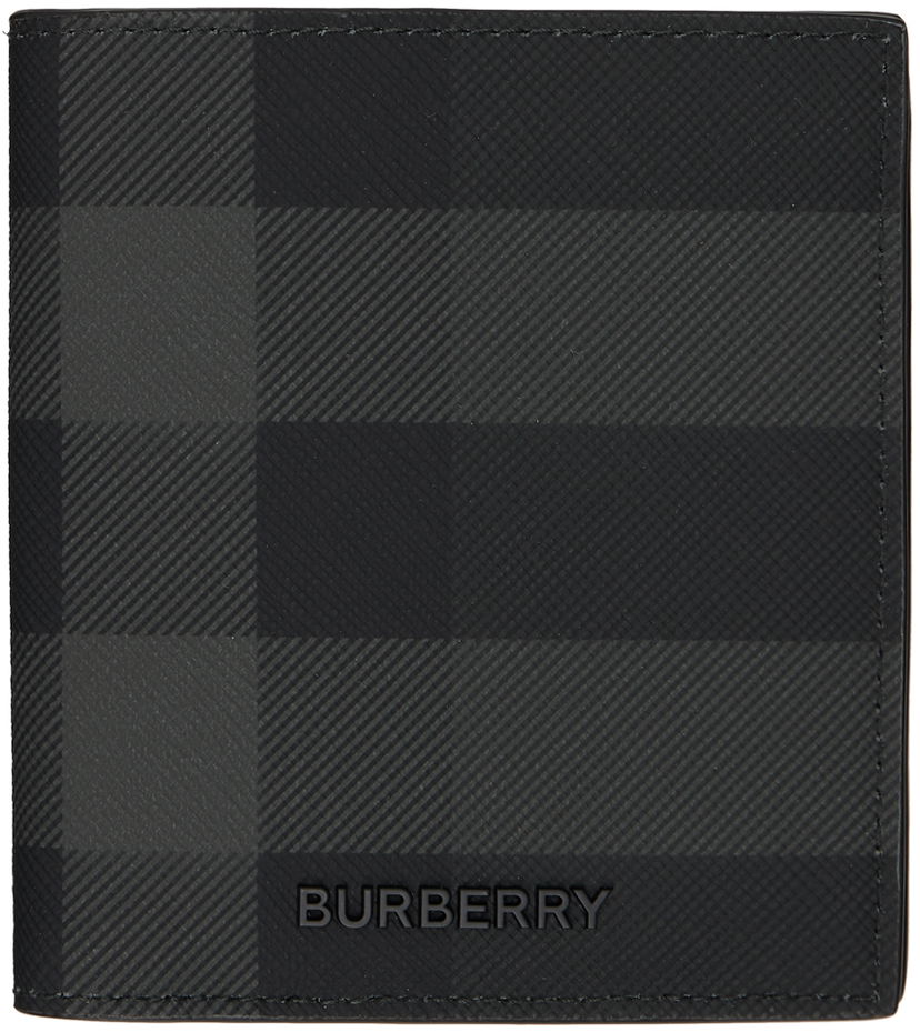 Гаманець Burberry Check Bifold Wallet чорний | 8073276