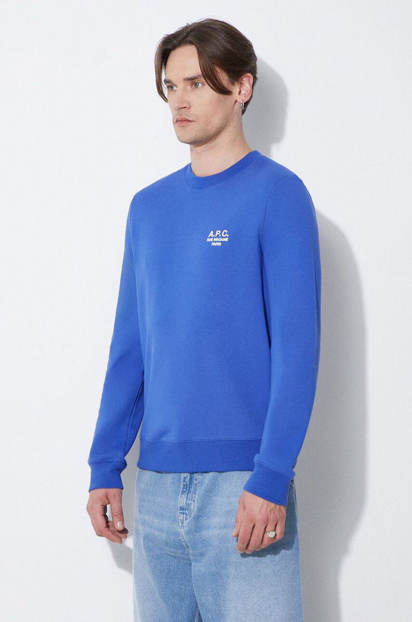 Cветр A.P.C. A.P.C. Sweat Rider Crewneck Sweatshirt Синій | COEZD.H27699.TIC