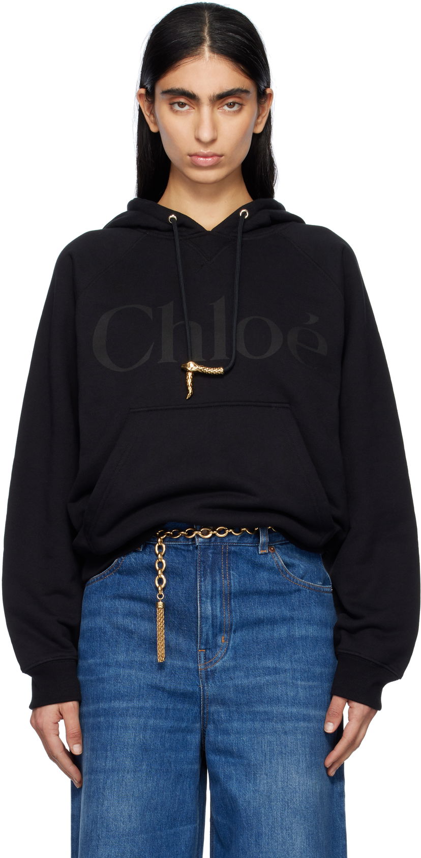 Світшоти CHLOÉ Chloé Generous Logo Hoodie чорний | CH25SJH10189