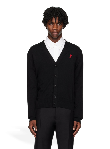Cветр AMI Cardigan чорний | BFHKC111.KN0025