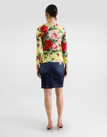 Безрукавка Dolce & Gabbana Dolce & Gabbana Silk Knit Tank Top With Bouquet Print Жовтий | FXT40TJAHLCHG5JD, 2
