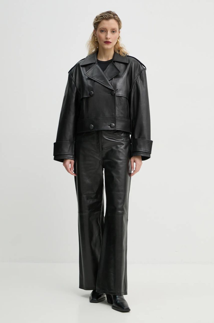 Тренчкот STAND STUDIO Stand Studio Bloom Cropped Leather Jacket чорний | 66387.7010, 1