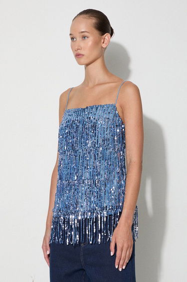 Безрукавка Samsoe Samsoe Sequined Fringe Cami Top by Samsoe Samsoe Синій | F23200094, 3