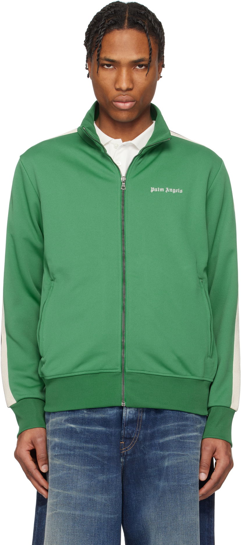 Спортивний костюм Palm Angels Palm Angels Embroidered Logo Track Jacket Зелений | PMBD058S25FAB0015703