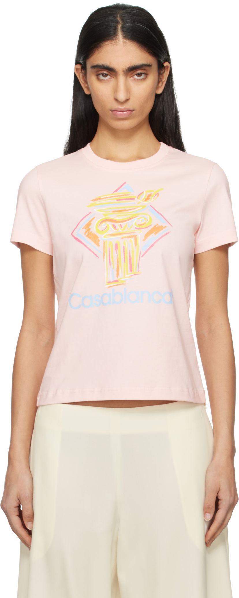 Футболка Casablanca Diamond Column Graphic T-Shirt Рожевий | WPS25-JTS-020-01