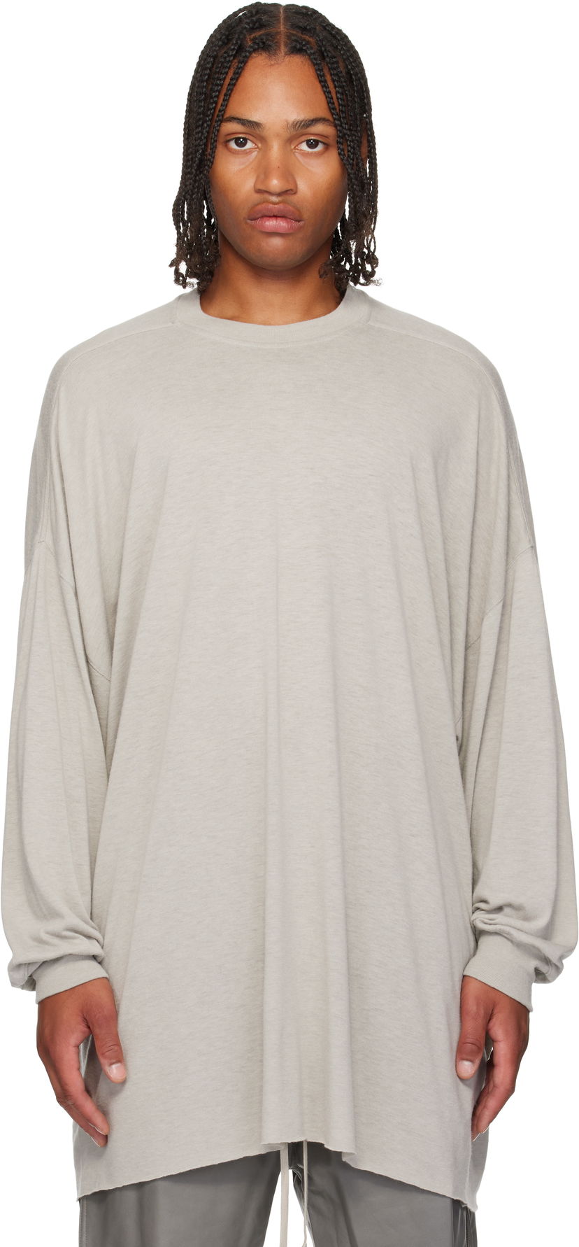 Футболка Rick Owens Rick Owens Concordians Tommy Long Sleeve T-Shirt Сірий | RU02E1276 JR