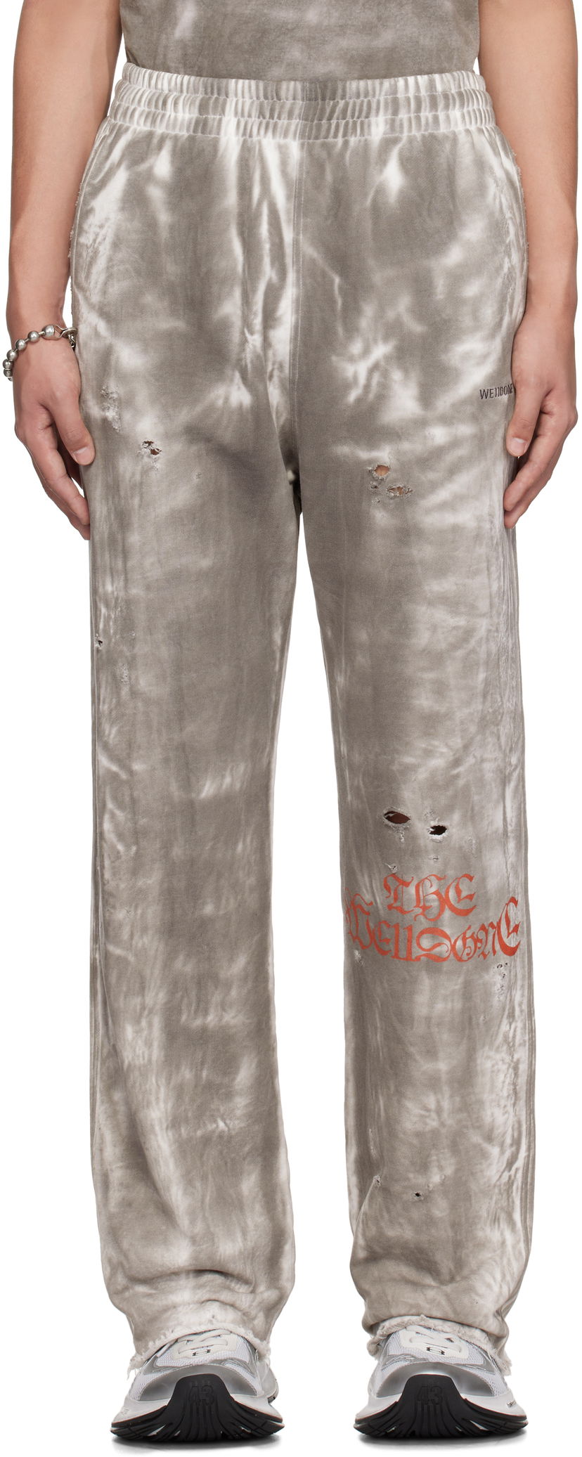 Спортивні штани We11done We11done Distressed Tie-Dye Sweatpants Сірий | WD-TA0-25-721-U-BK