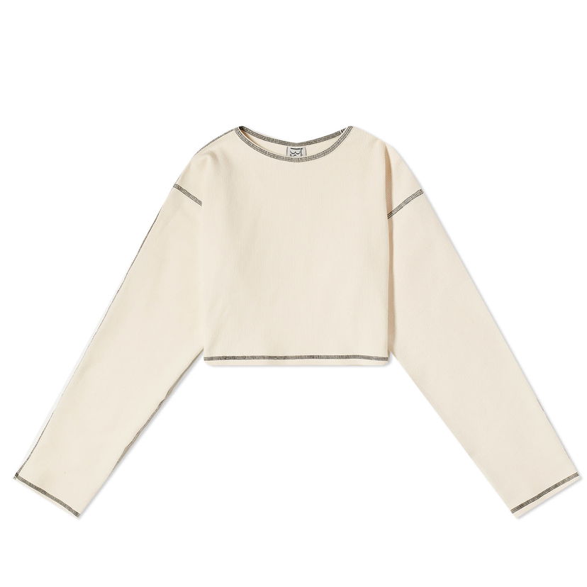 Кроп-топи Baserange Garble Undyed Top бежевий | FLGTO-RIB-SP24-UDY