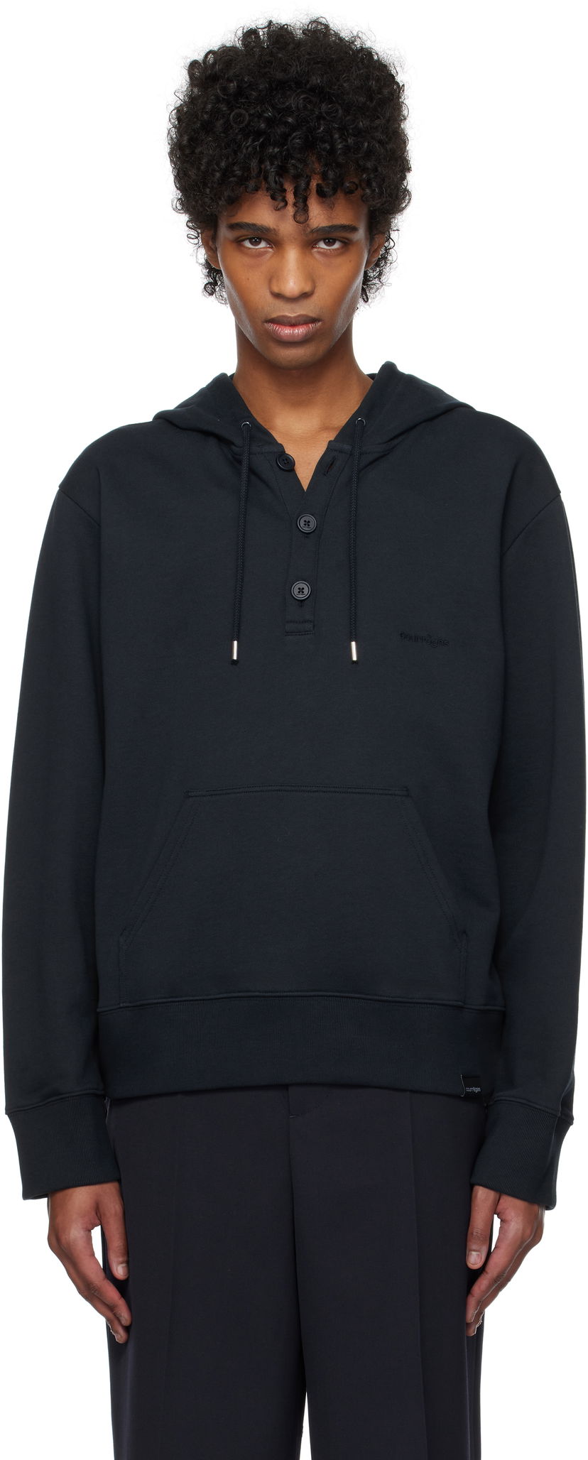Світшоти Courrèges Courrèges Buttoned Hoodie чорний | 125JHO037JS0120