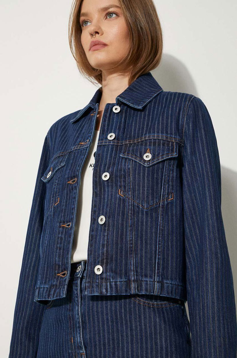 Куртка KENZO Striped Denim Jacket Синій | FE62DV2456F2.DD