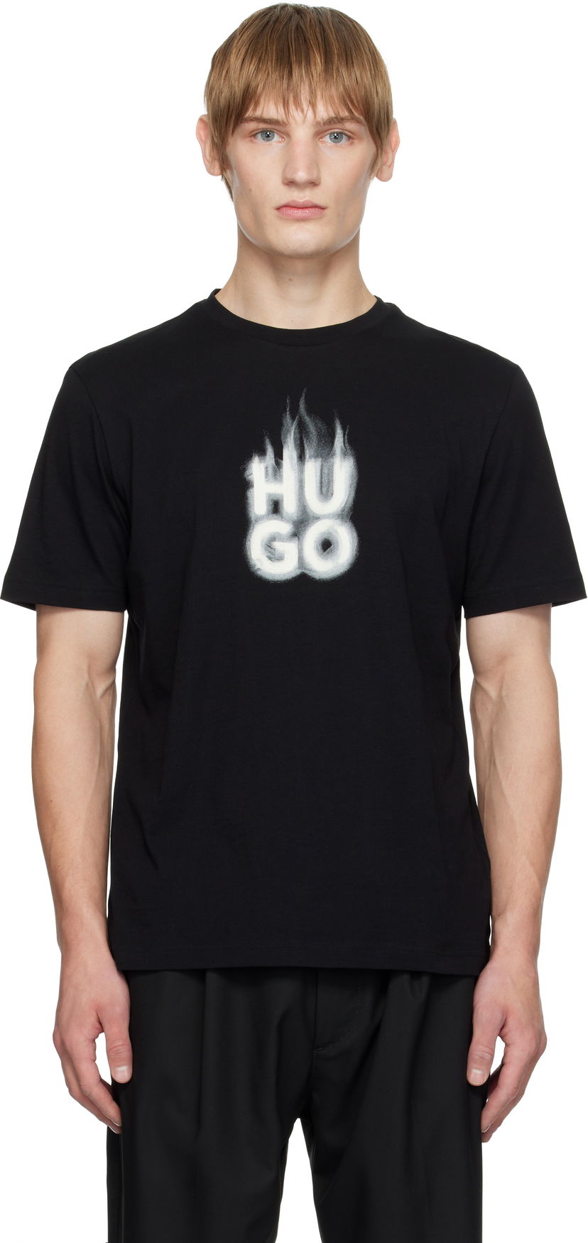 Футболка BOSS Flame Logo Black T-Shirt чорний | 50535363