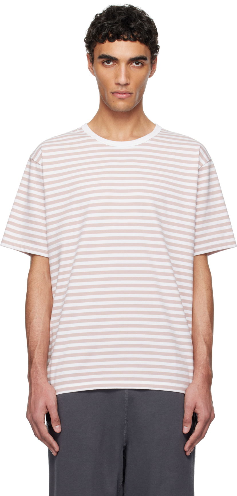 Футболка NANAMICA nanamica Stripe Jersey T-Shirt Рожевий | S25SH120U