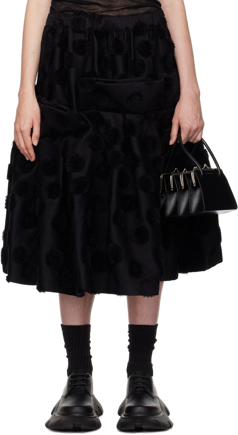 Спідниця Comme des Garçons Wool Jacquard Midi Skirt чорний | GN-S004-051