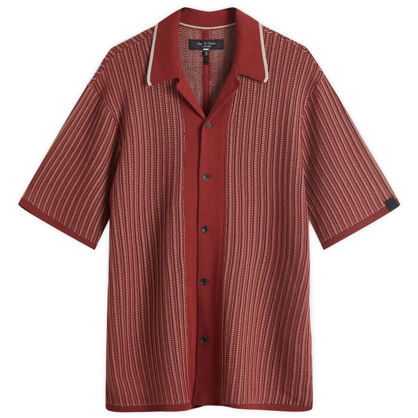Сорочка rag & bone Harris Knit Vacation Shirt Червоний | MBS24H032BC32