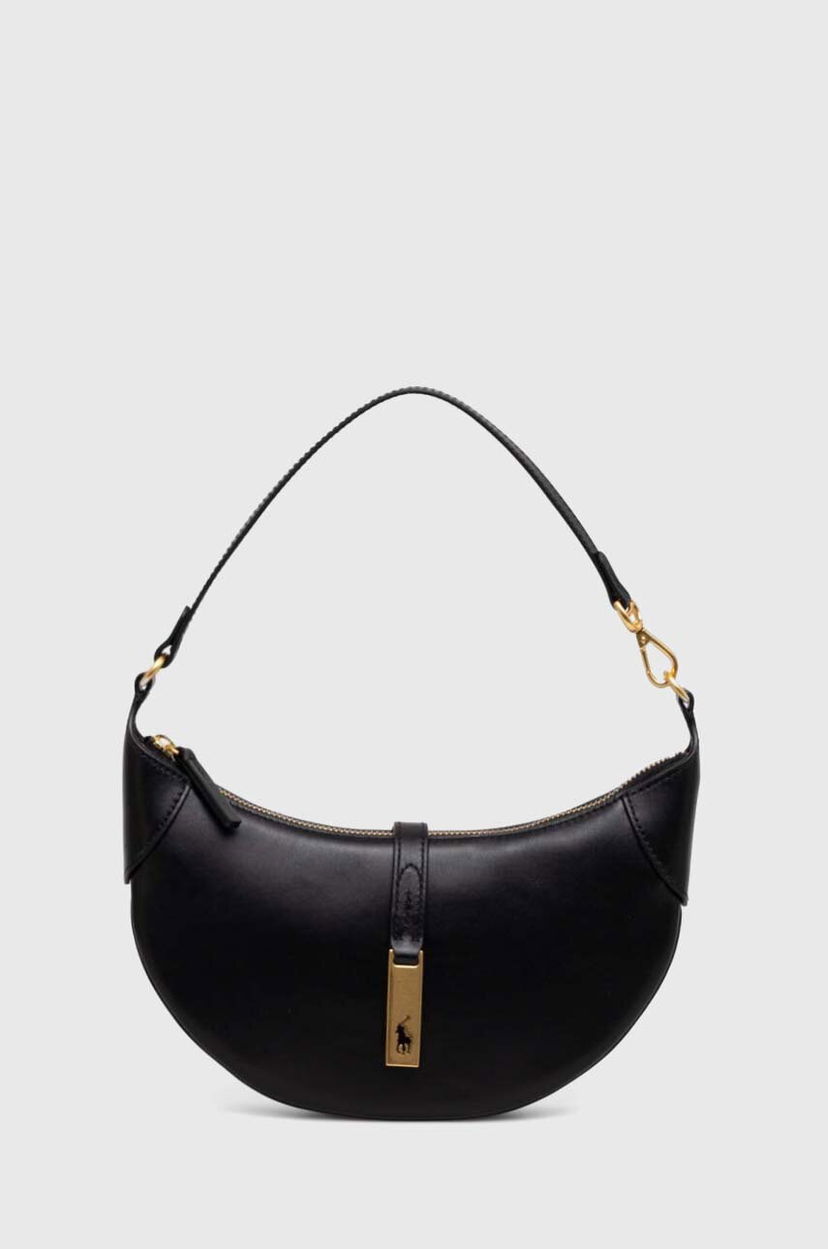 Сумочка Polo by Ralph Lauren Polo Ralph Lauren Leather Shoulder Bag чорний | 428871248