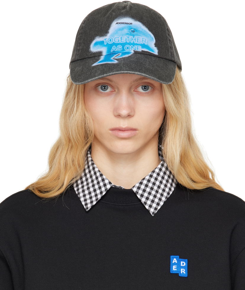 Кепка ADER ERROR ADER error Faded Denim Cap чорний | BO01SSHW0217BK
