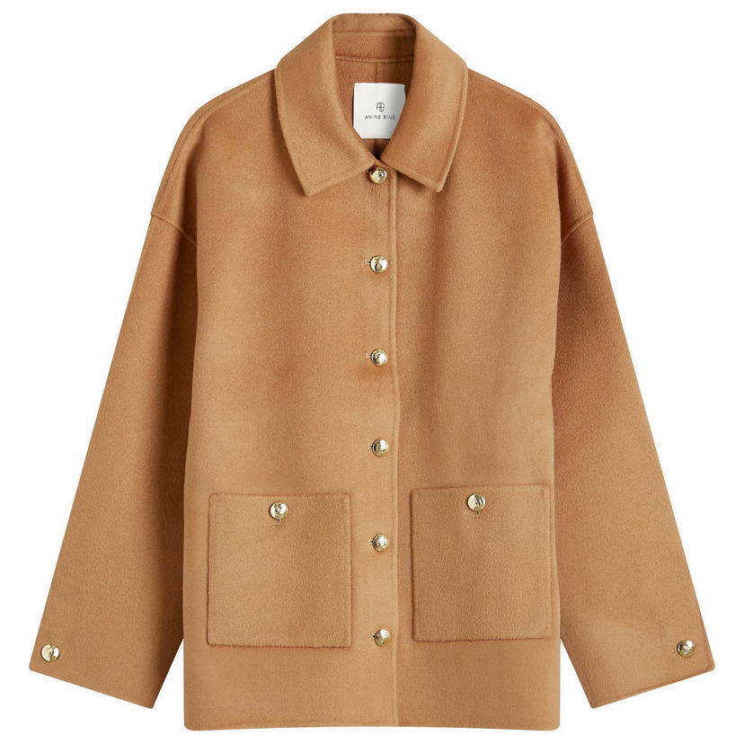 Куртка Anine Bing Luca Brown Wool Jacket, Size Large бежевий | A-01-10120-BWN17