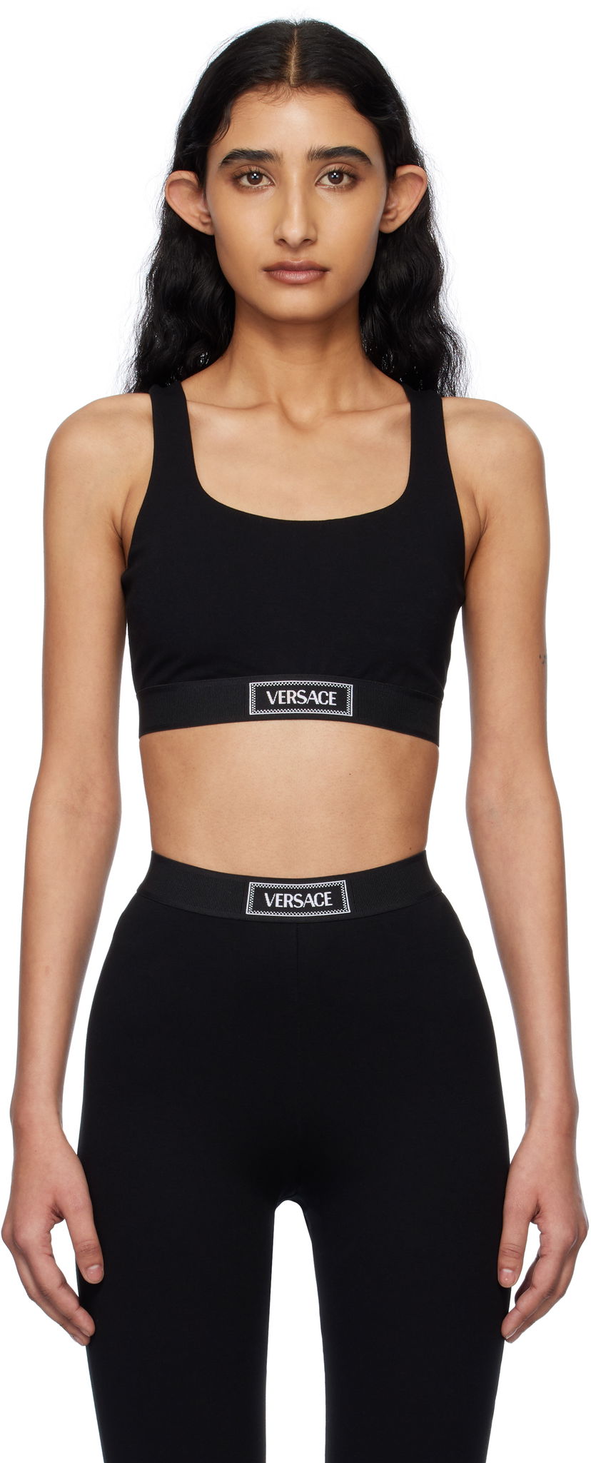 Бюстгальтер Versace Versace 90s Vintage Logo Sport Bra чорний | 1015880_1A12037_1B000