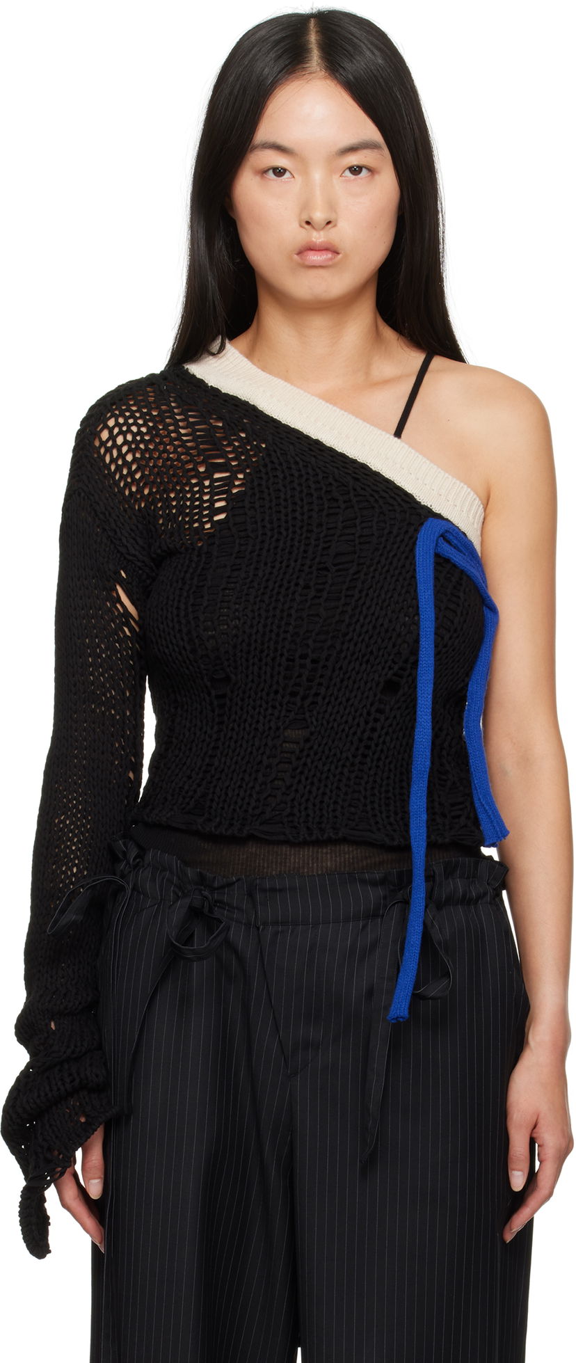 Cветр Andersson Bell Andersson Bell Ottolinger Edition One-Shoulder Knit Sweater чорний | atb1215w