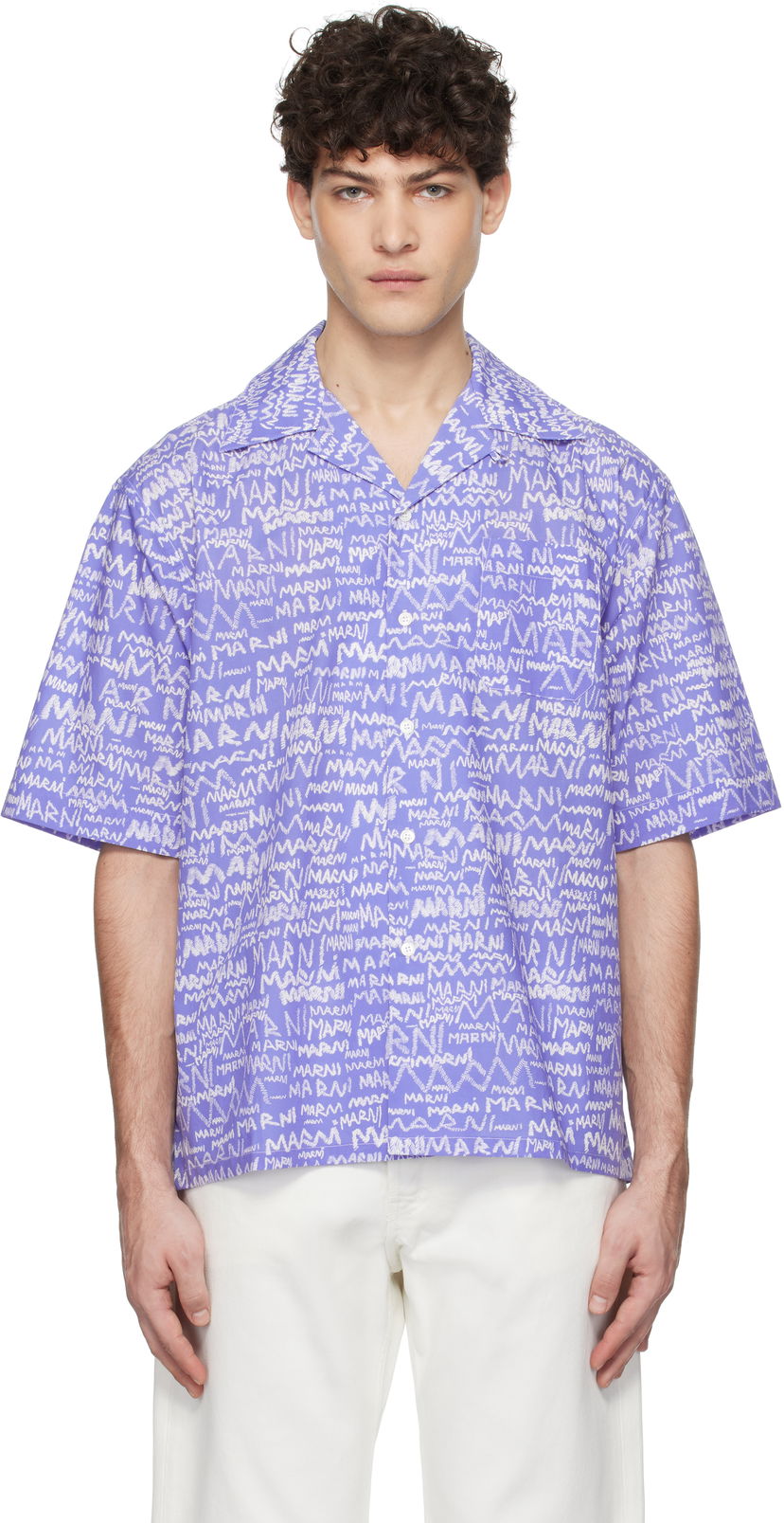 Сорочка Marni Marni Pencil Logo Short Sleeve Shirt Фіолетовий | CUMU0213A5 UTC464