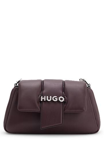Сумка BOSS HUGO Chain-Handle Shoulder Bag with Logo Closure Бордовий | 50547445