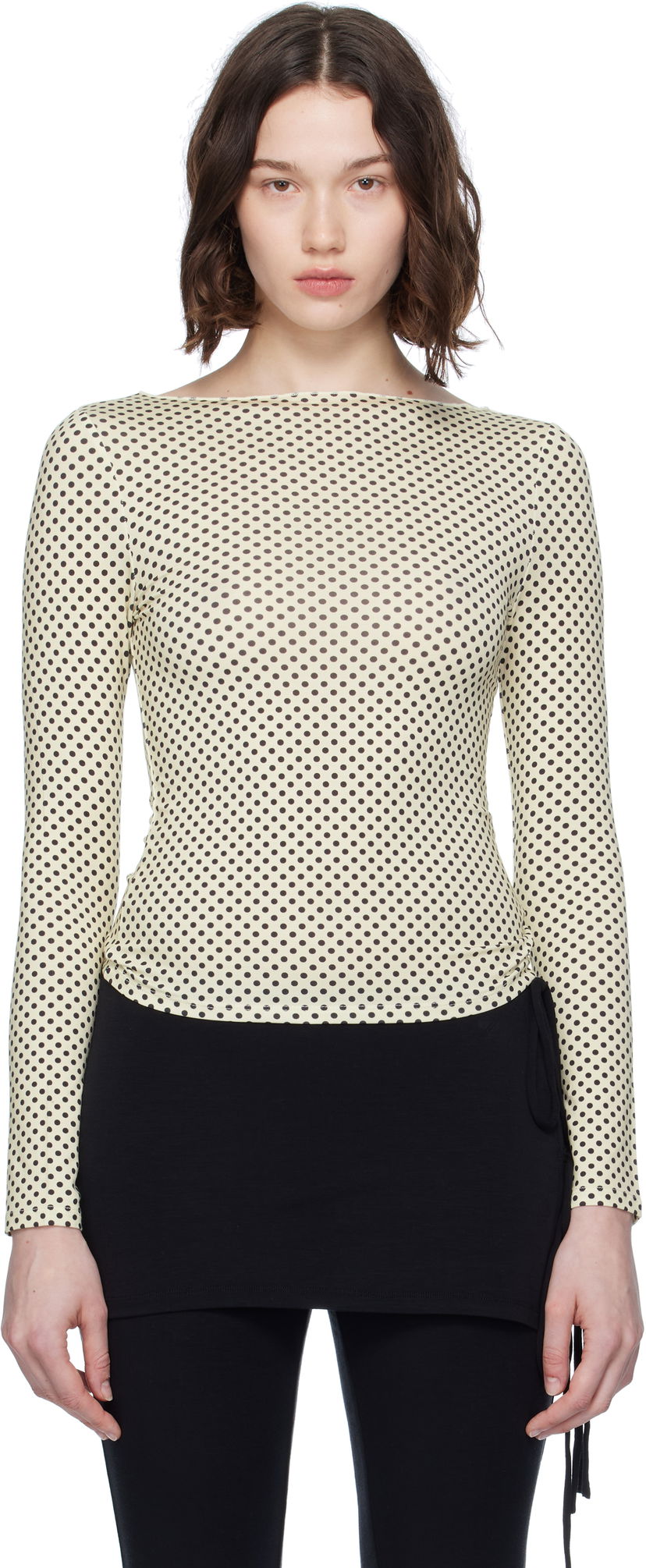 Футболка Miaou Miaou Amelia Polka Dot T-Shirt Жовтий | 7183TJBBNP