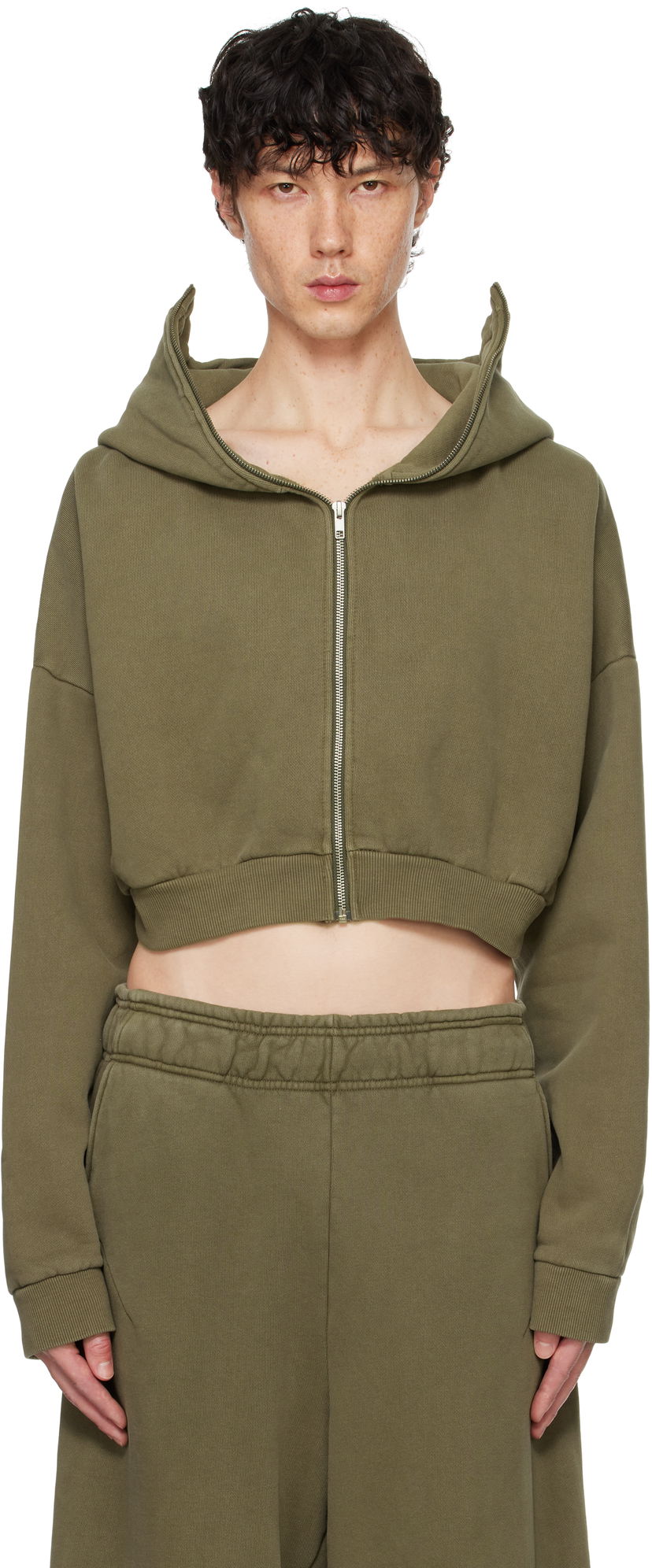 Світшоти Entire Studios Entire Studios Cropped Full-Zip Hoodie Зелений | ES2156MI