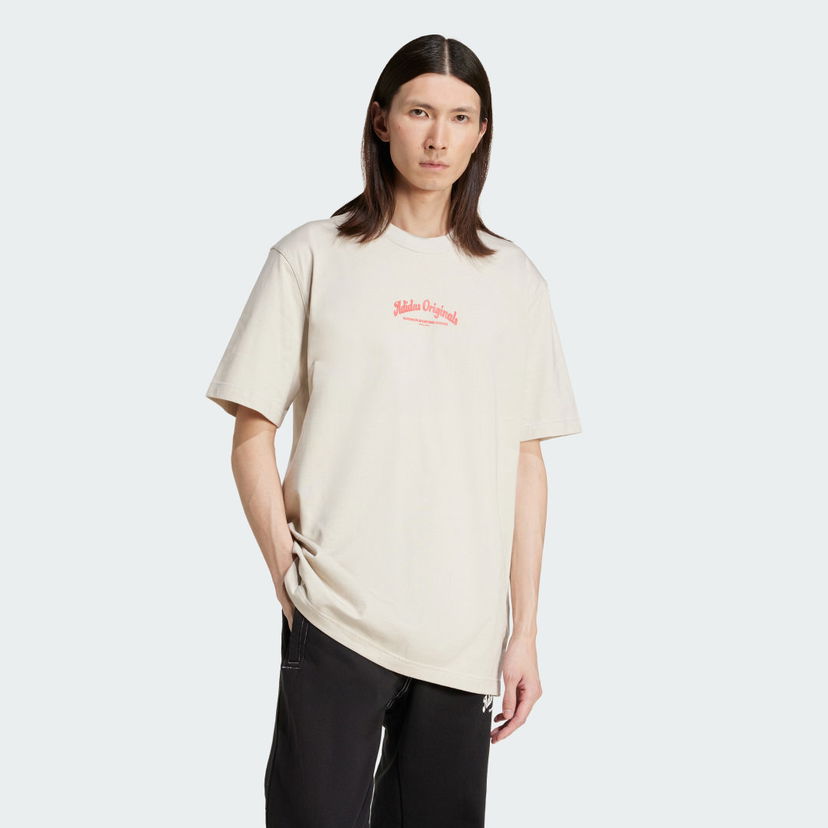 Футболка adidas Performance Classic Logo Graphic T-Shirt бежевий | JD0667