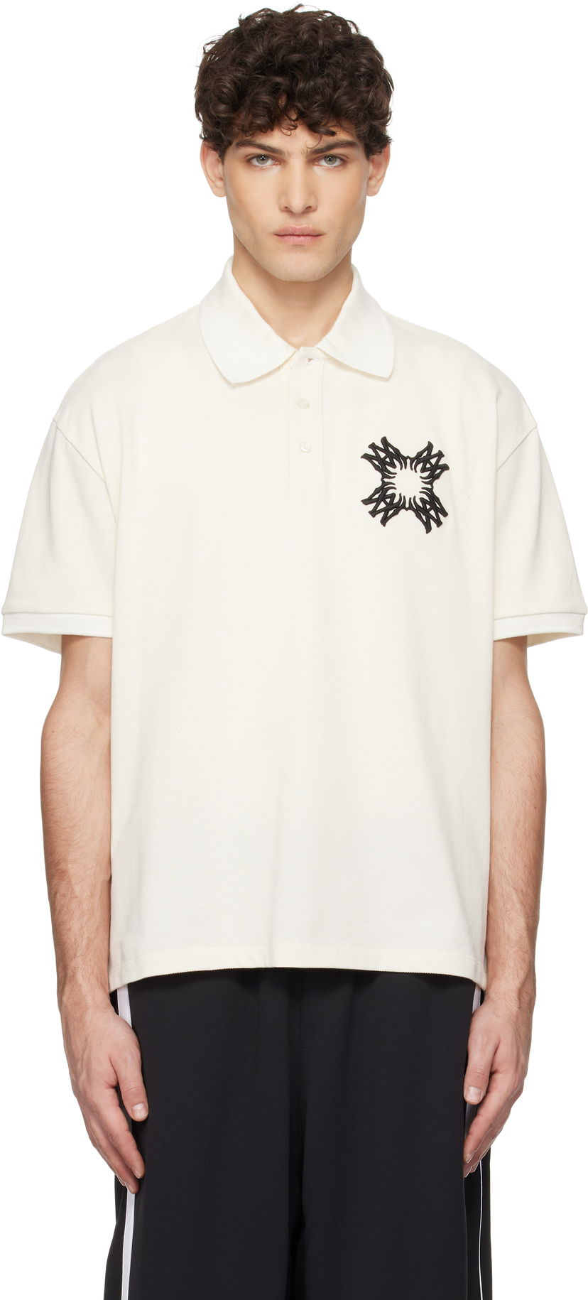 Сорочка поло AMIRI AMIRI Embroidered MA Quad Polo білий | AMJYPO1011