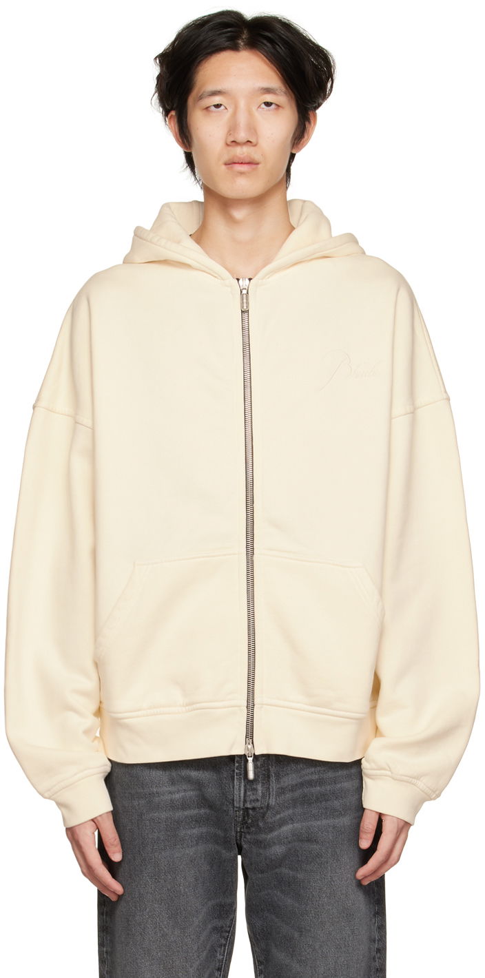 Світшоти Rhude Rhude Embroidered Zip-Up Hoodie бежевий | RHFW22HO09012611