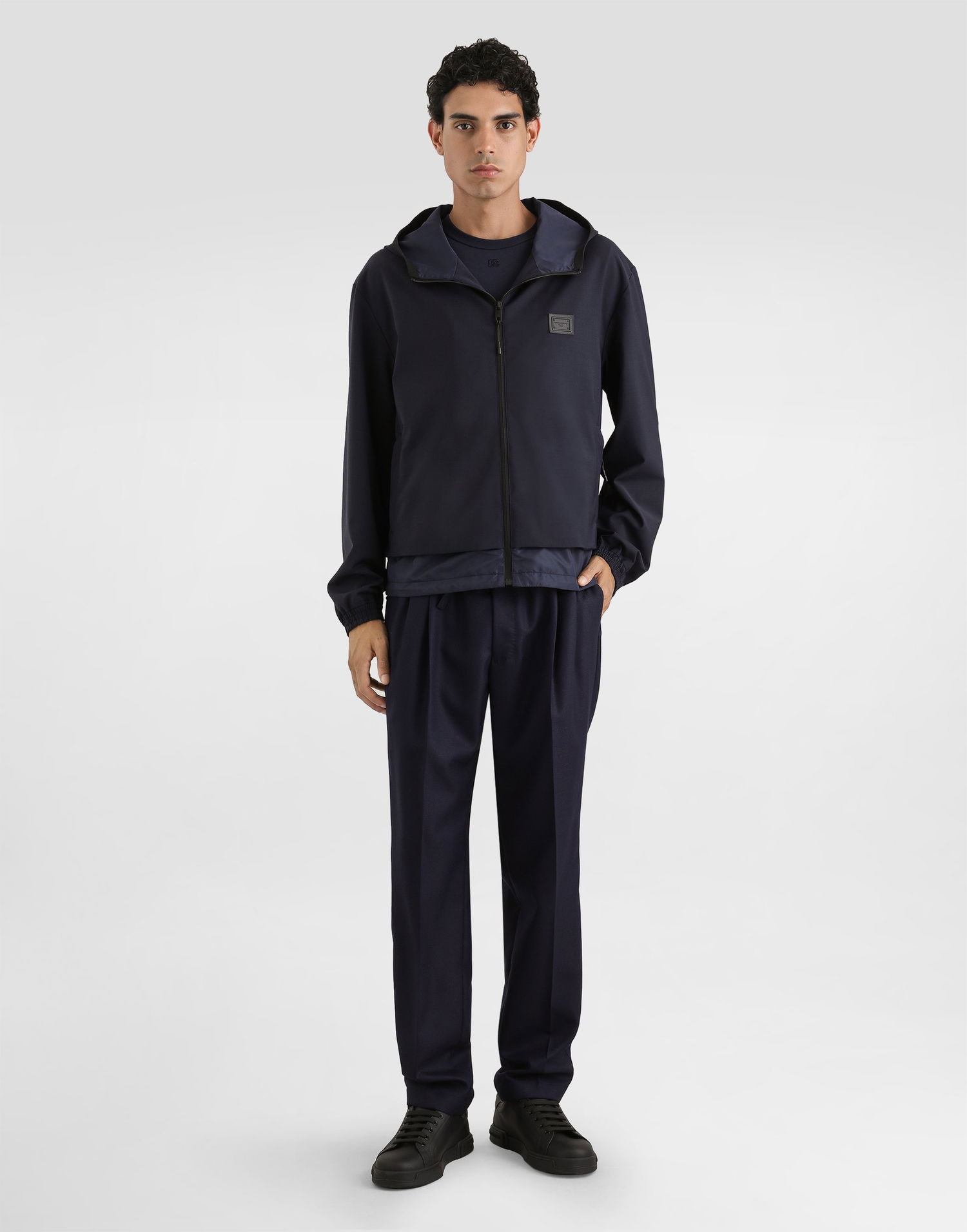 Штани Dolce & Gabbana Dolce & Gabbana Garment-Dyed Wool Joggers темно-синій | GP12QTFU25EB0665, 1