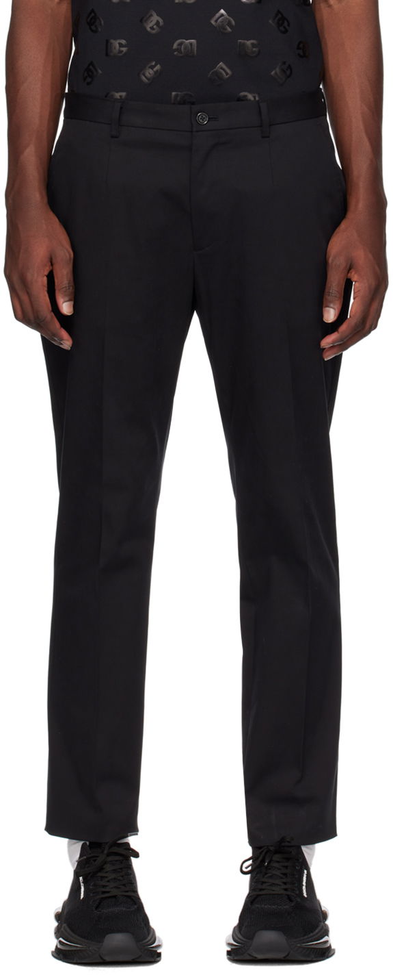 Штани Dolce & Gabbana Black Tailored Trousers чорний | GVB6ETFUFMJ