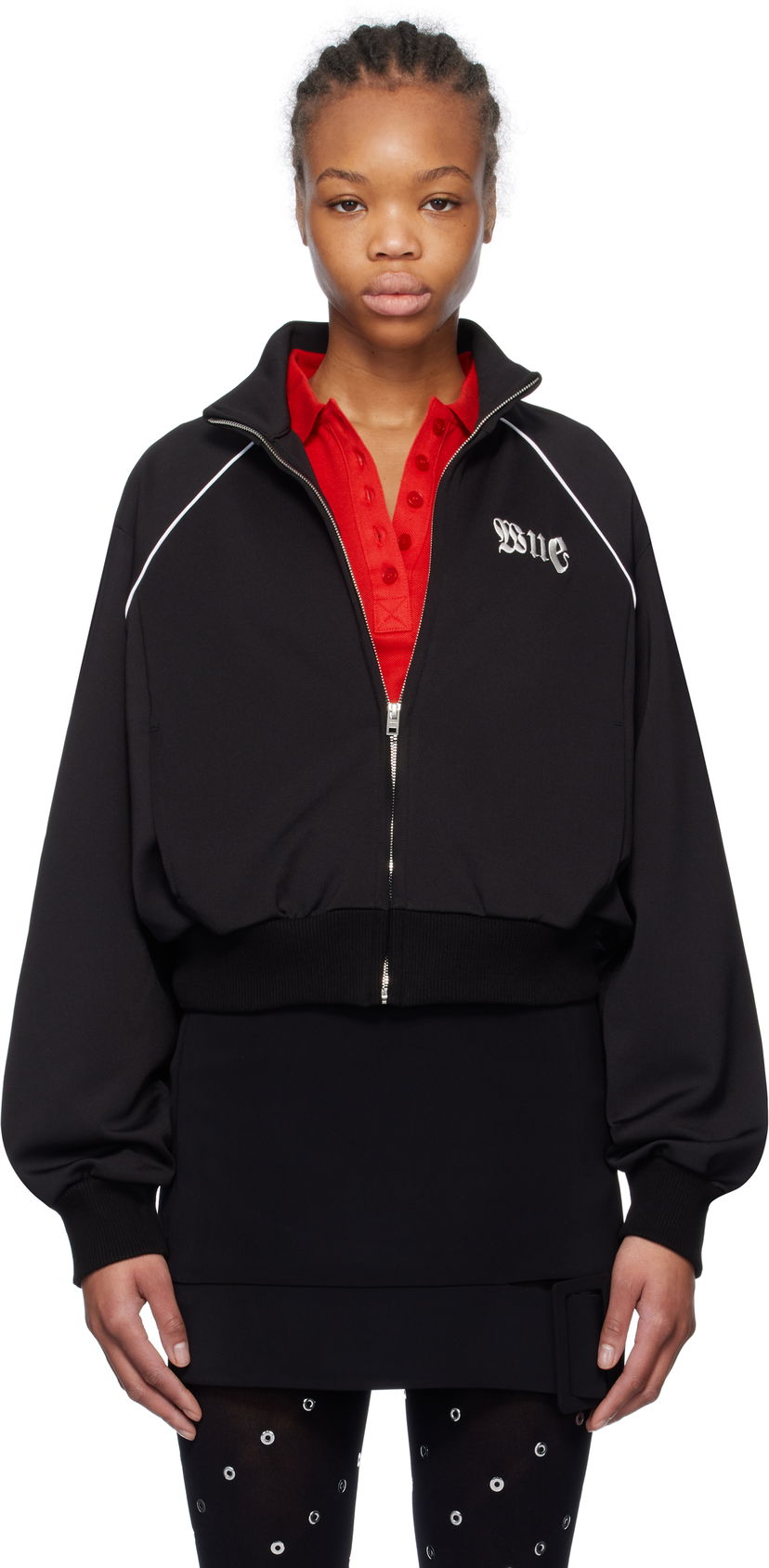 Спортивний костюм We11done We11done Logo Track Jacket чорний | WD-TJ0-25-855-W-BK