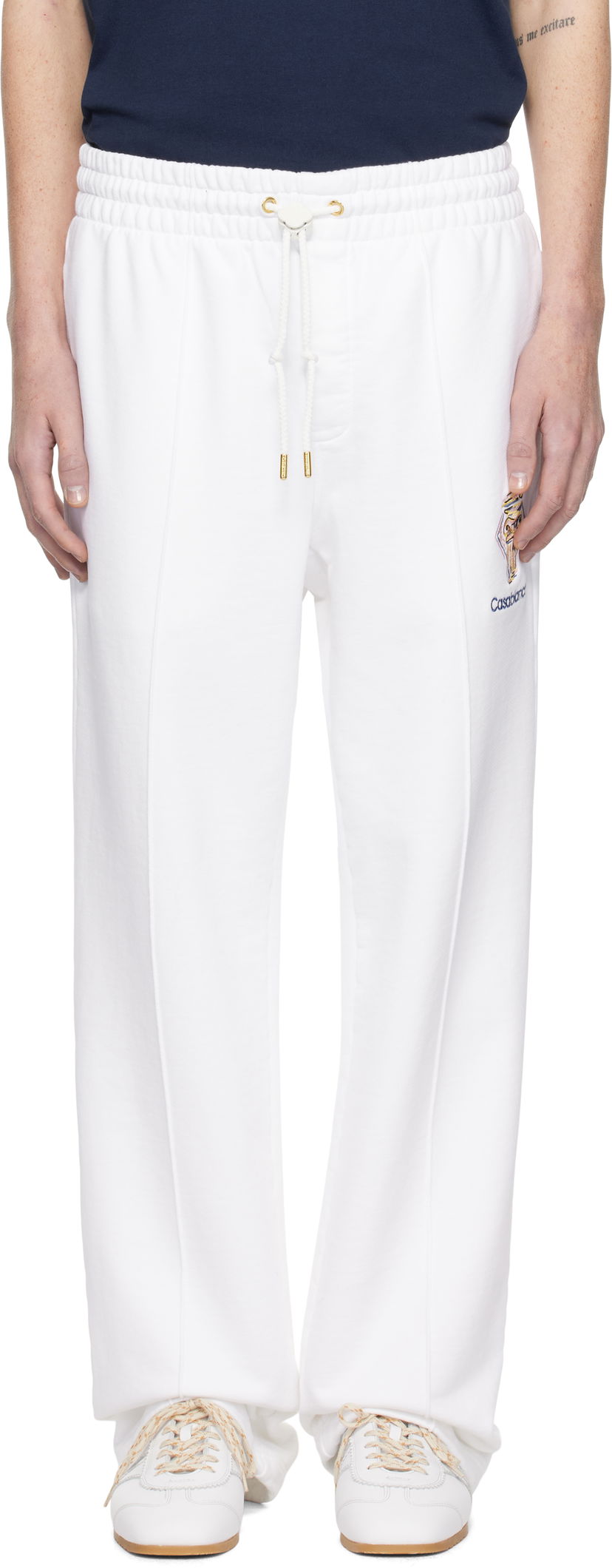 Спортивні штани Casablanca Diamond Column Embroidered Sweatpants білий | MPS25-JTR-051-02