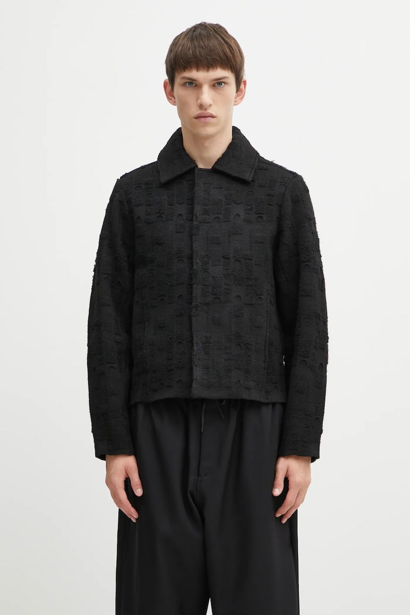 Куртка ADER ERROR Textured Knit Collared Jacket чорний | BO01FWKT0706BK