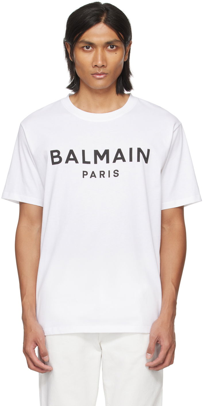 Футболка Balmain Printed T-Shirt білий | CH1EG000BB73